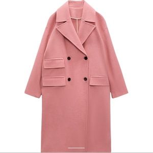 Zara pink wool blend coat